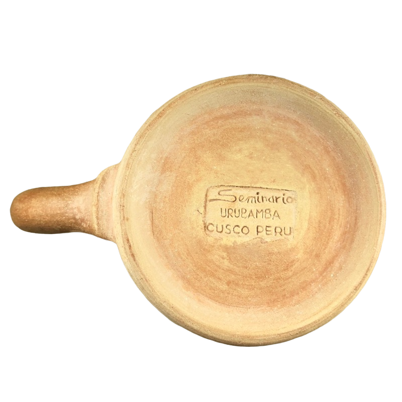 Vintage Etched Hand Painted Bird And Sun Mug Seminario Urubamba Cusco Peru