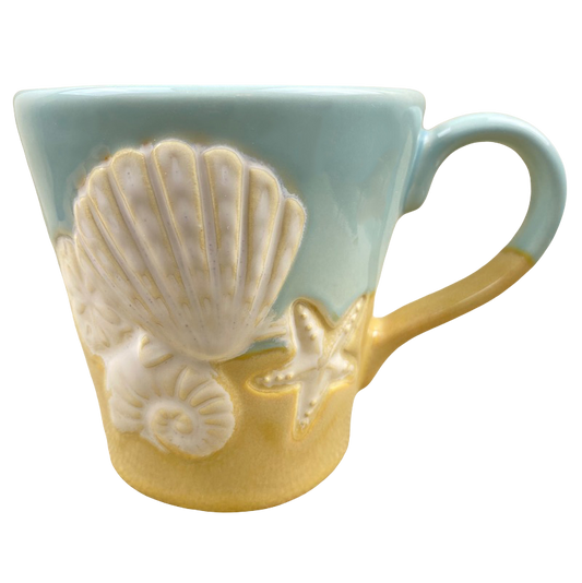 Shoreline Collection Sea Shells And Starfish Embossed Mug Home Studio