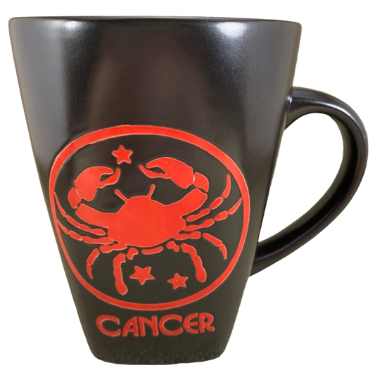 Cancer Tall Zodiac Etched Square Bottom Red Interior Mug Fisher