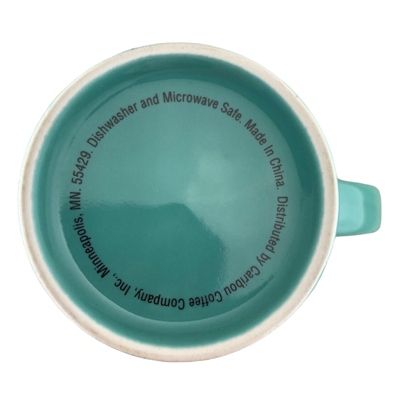 Caribou Coffee Tall Green Floral Mug