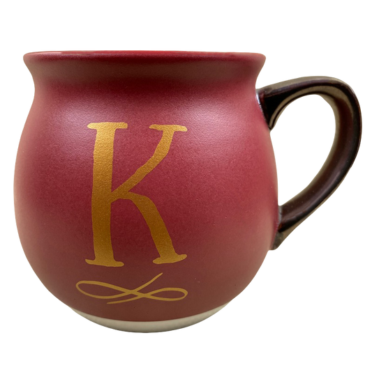 "K" Monogram Initial Maroon Mug Threshold