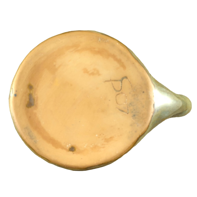 3D Figural Woodpecker Handle Drip Glaze Green Mug