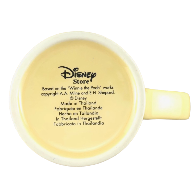 Winnie the Pooh Surrounded By Flowers Yellow Mug Disney Store