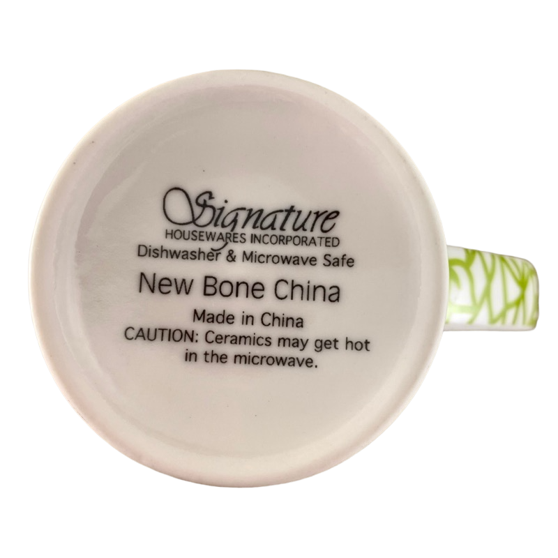 Orange And Blue Flowers Green Abstract Handle Mug Signature Housewares