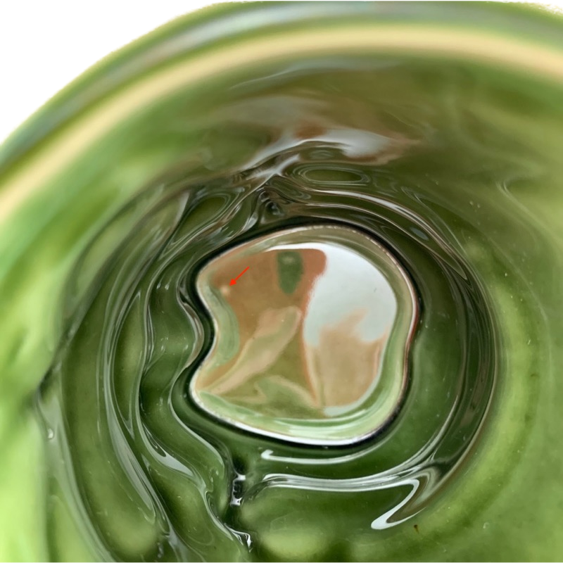 Vintage Green Angry Face Relief Tiki Mug