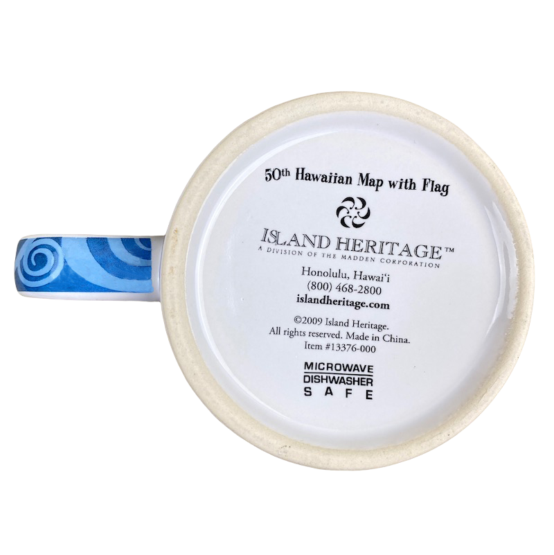 50th Hawaiian Map With Flag Mug Island Heritage