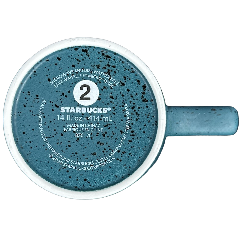 Textured Speckled Teal & White 14oz Mug 2020 Starbucks