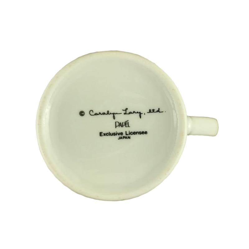 Goose Wearing Bow Among Flowers Mug Papel