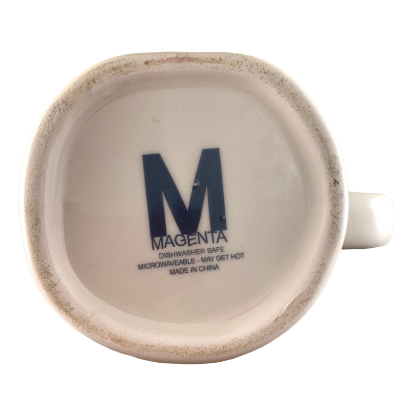 Rae Dunn YUM Mug Cream Inside Magenta