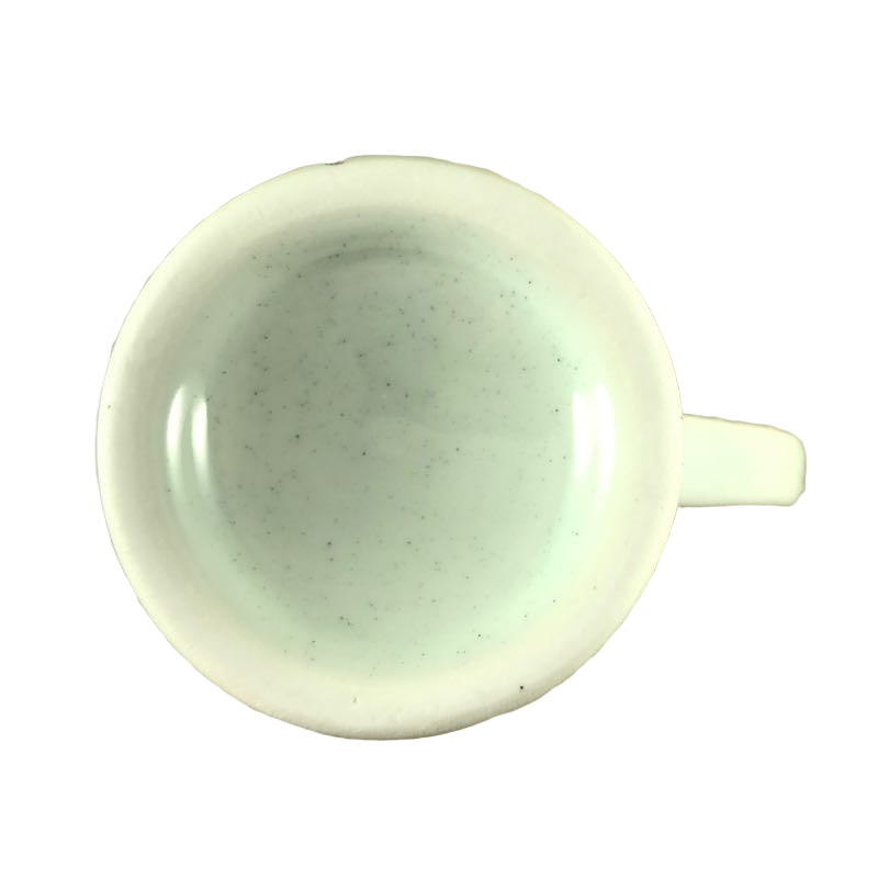 Yellow Flowers Pedestal With Fancy Handle And Brown Trim Mug