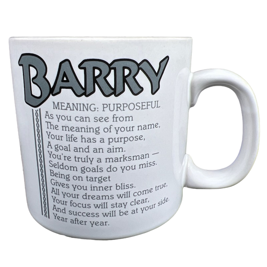 BARRY Poetry Name Gray Interior Mug Papel