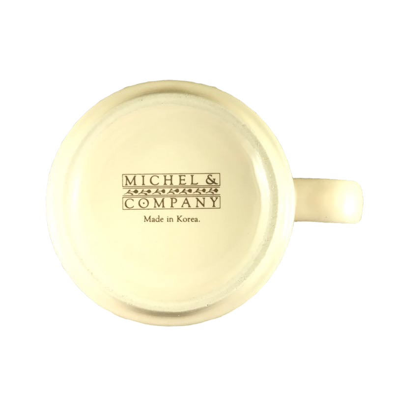 Cat Sleeping In Window With Floral Background Mug Michel & Company