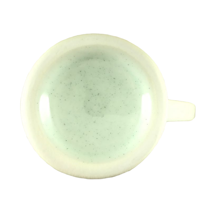 Blue Flowers Pedestal With Fancy Handle And Brown Trim Mug