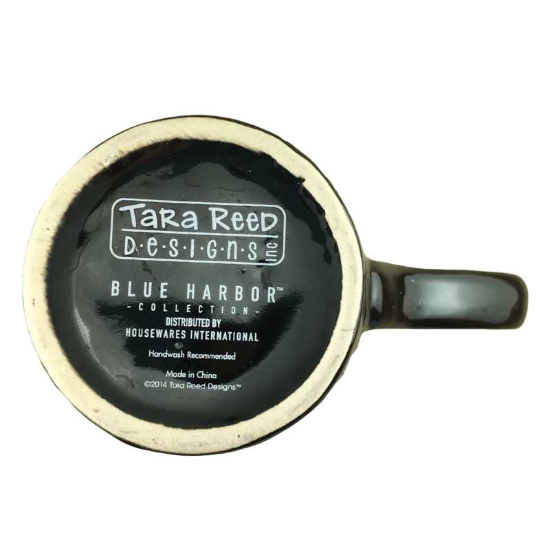 Tara Reed Designs Blue Harbor Collection Coffee Words Mug Housewares International