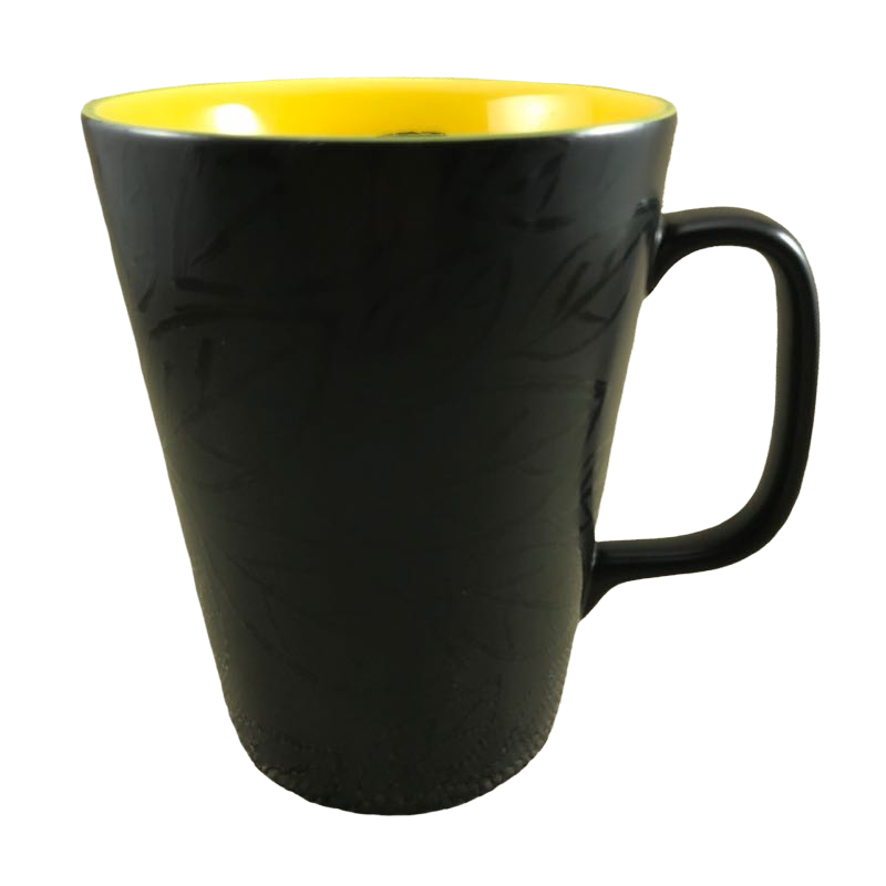 Simple Modern Gray Yellow and Black Geometric Coffee Mug by BlackStrawberry