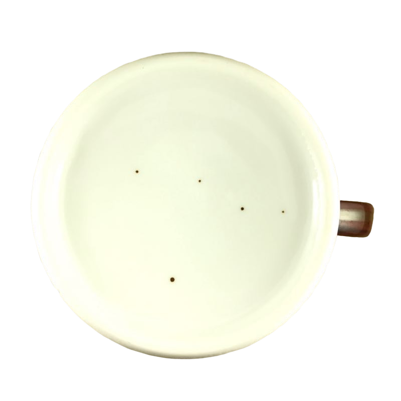 Speckled Pheasants With Brown Handle, Rim, And Bottom Band Mug