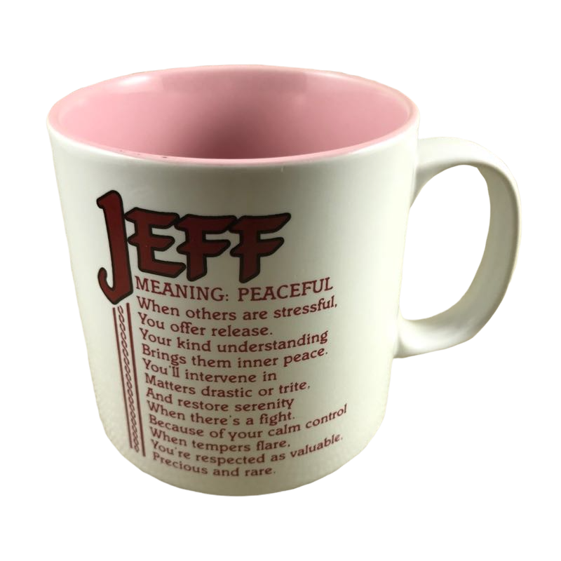 JEFF Poetry Name Pink Interior Mug Papel – Mug Barista