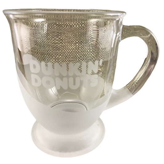 Dunkin' Donuts Frosted Glass Pedestal Mug