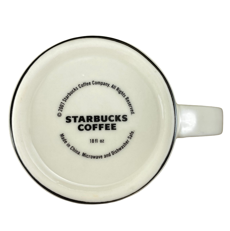 Starbucks Coffee Co. ESTD 1971 With Black Trim Abbey 18oz Mug