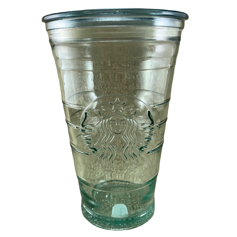 Starbucks Coffee Spain Recycled Glass Cold-to-Go Cup Tumbler 16 oz With Lid