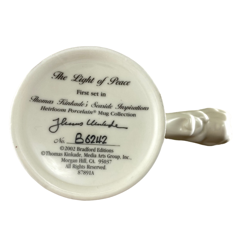 The Light Of Peace Thomas Kinkade's Seaside Inspirations Heirloom Porcelain Mug Bradford Editions