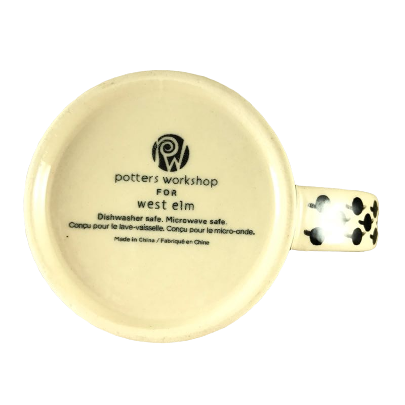 Potters Workshop For West Elm Black And White Beans And Red Dots Mug West Elm