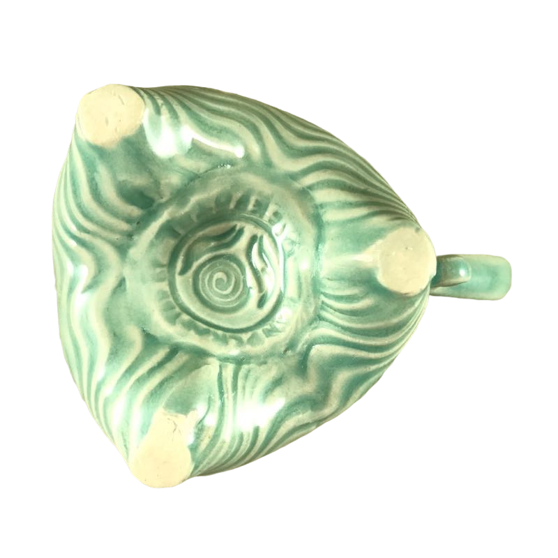 Three Legged With Etched Fish And Turtles Mug