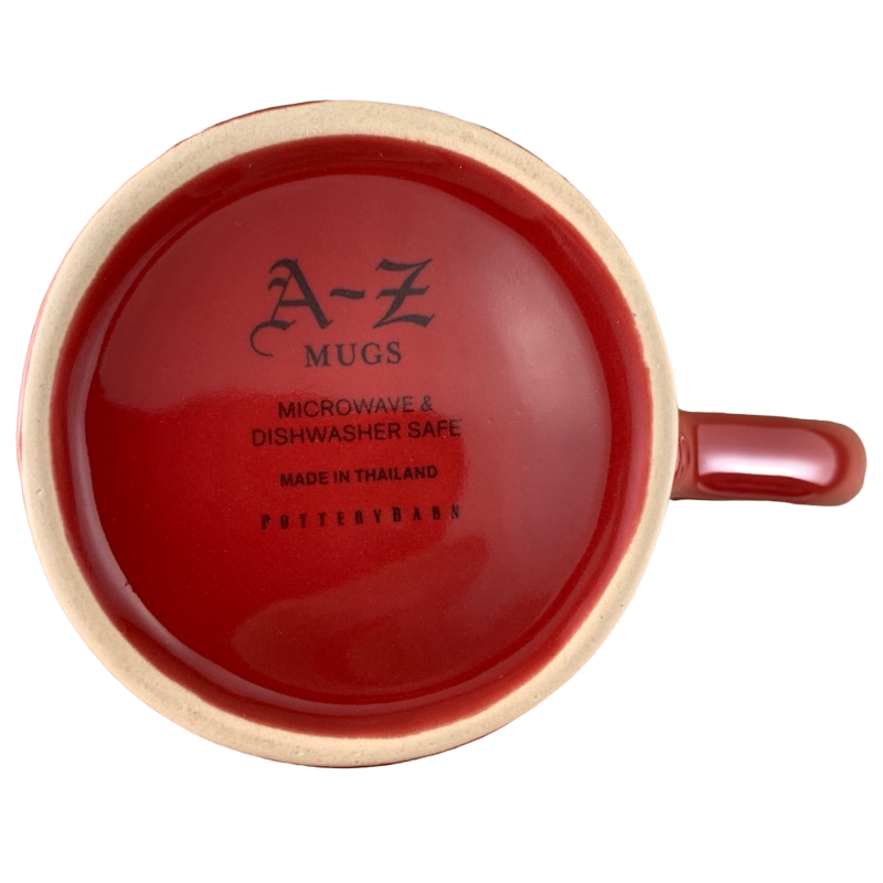 A-Z Letter "N" Monogram Initial Red Mug Pottery Barn