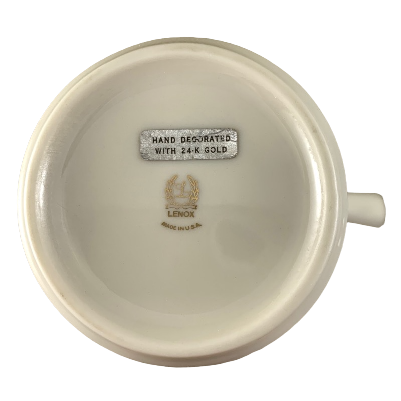 Basket Weave Hand Decorated With 24K Gold Mug Lenox