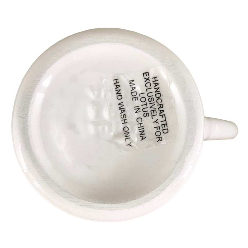 Surprise Frog Polka Dots & Embossed Leaves Mug Lotus