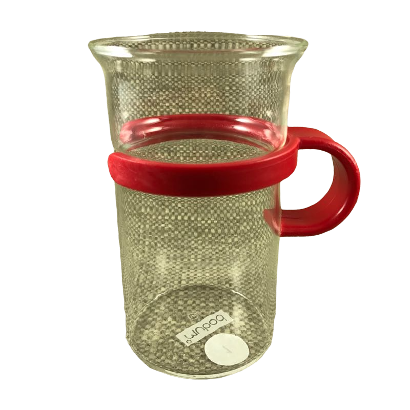 Tall Glass Mug With Red Plastic Handle Bodum – Mug Barista