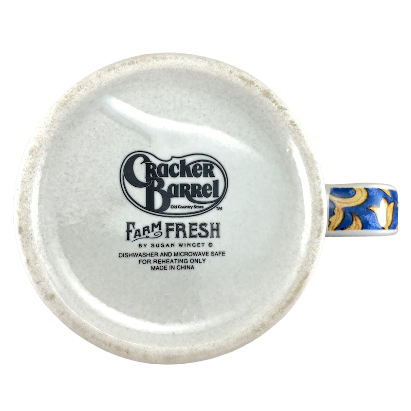 Farm Fresh Rooster Susan WInget Mug Cracker Barrel
