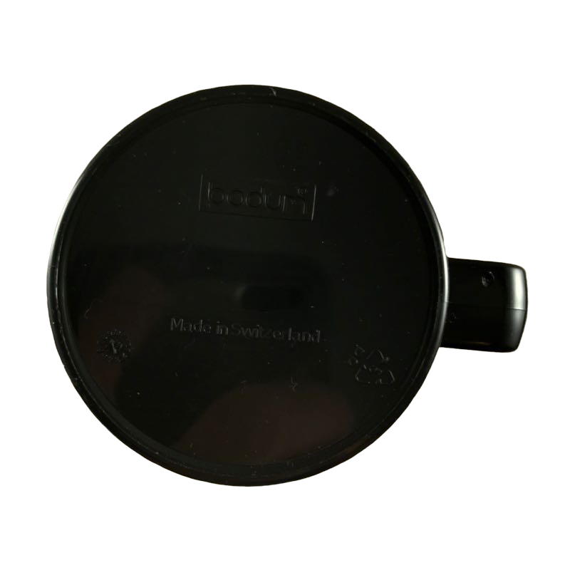 Glass With Rectangular Plastic Black Handle Mug Bodum