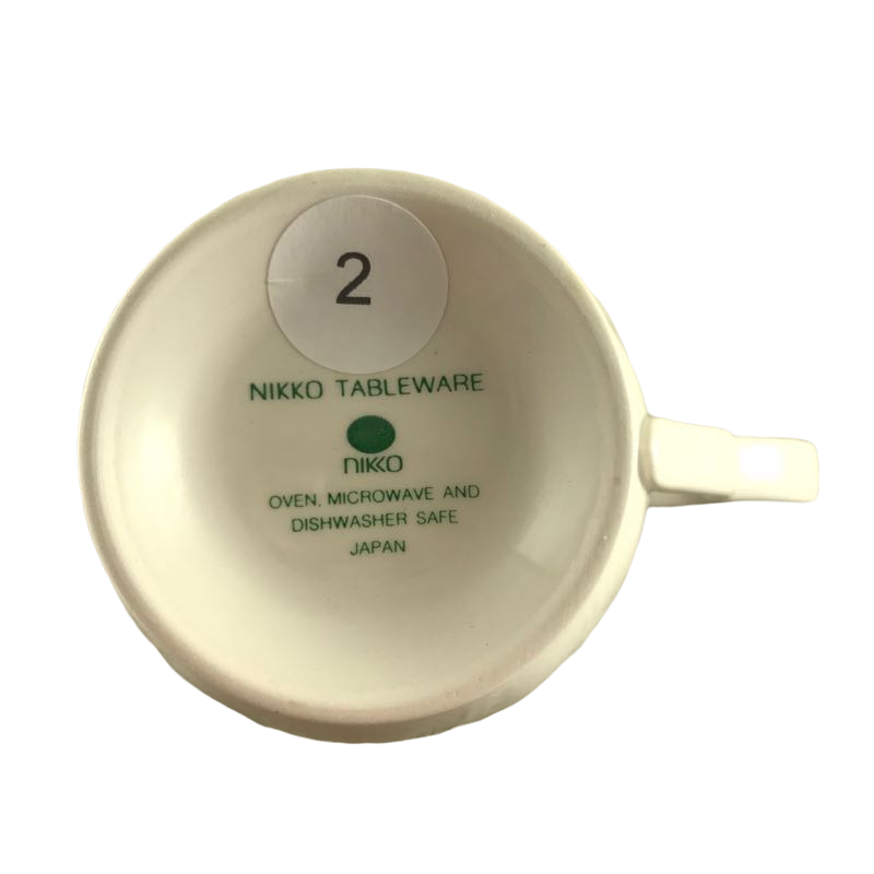 Blue Peony Tulips Dots Footed And Scalloped Mug Nikko