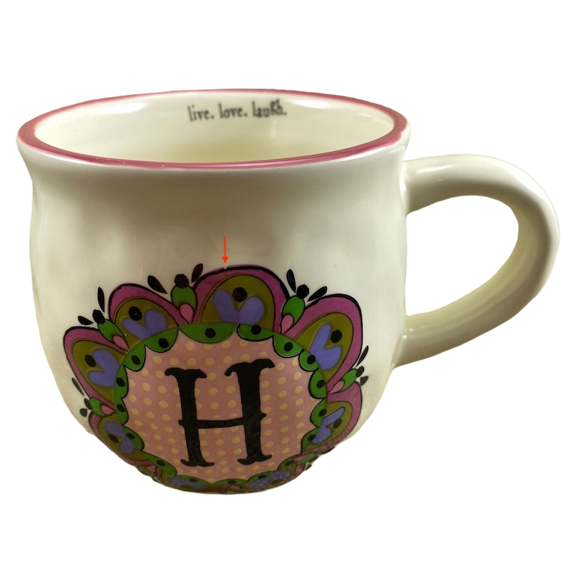 Letter "H" Monogram Initial Live Love Laugh Round Mug Natural Life