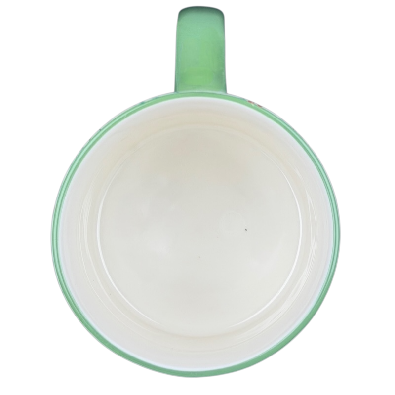 10 Strawberry Street Christmas mug with a smooth green exterior and spacious interior for holiday beverages