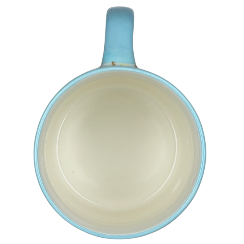 Inside view of a 10 Strawberry Street cute dog breed mug in light blue color perfect for dog lovers