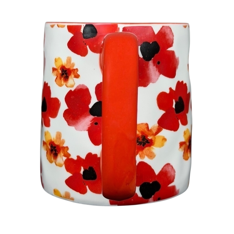 10 Strawberry Street orange red poppy mug with vibrant floral design and sturdy handle