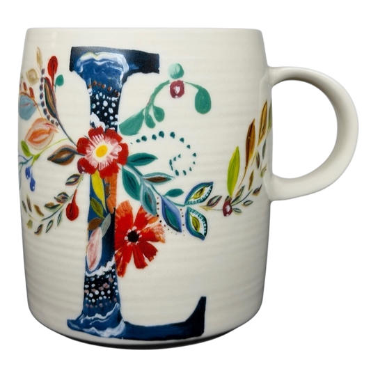 Petal Palette Starla M Halfmann Letter "L" Monogram Initial Mug Anthropologie