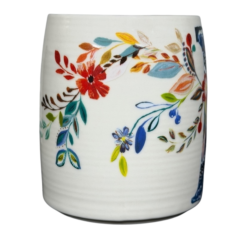 Petal Palette Starla M Halfmann Letter "L" Monogram Initial Mug Anthropologie