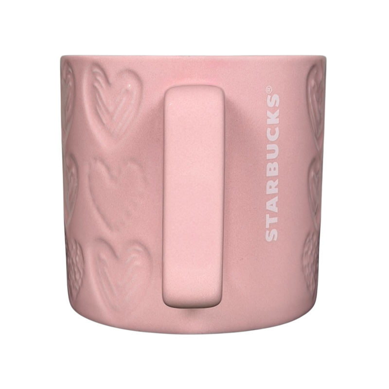 Debossed Hearts 12 oz Pink Mug 2022 Starbucks