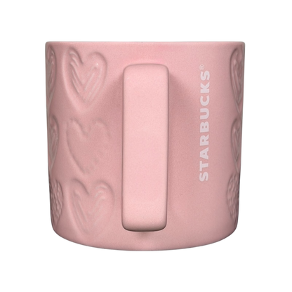 Debossed Hearts 12 oz Pink Mug 2022 Starbucks