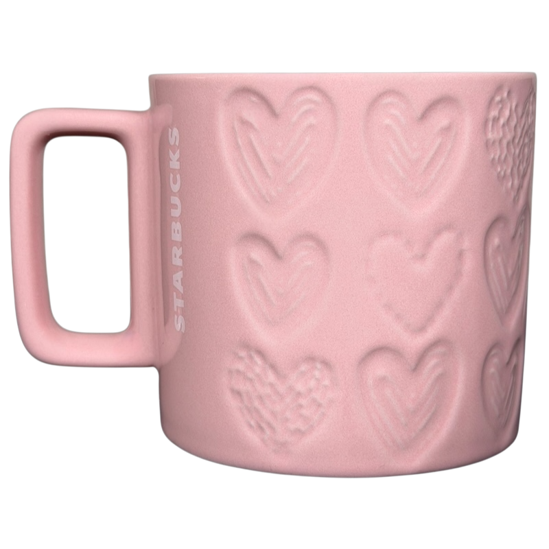 Debossed Hearts 12 oz Pink Mug 2022 Starbucks