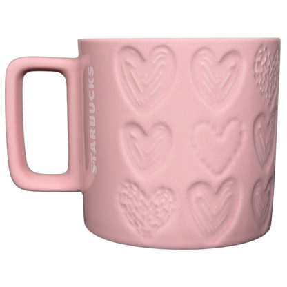 Debossed Hearts 12 oz Pink Mug 2022 Starbucks