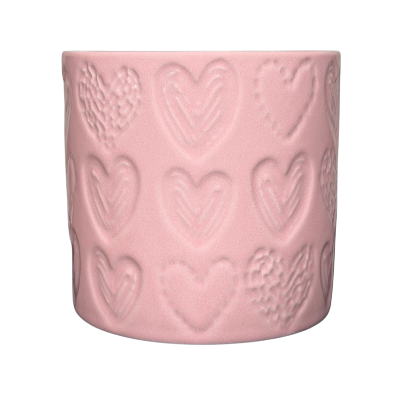 Debossed Hearts 12 oz Pink Mug 2022 Starbucks
