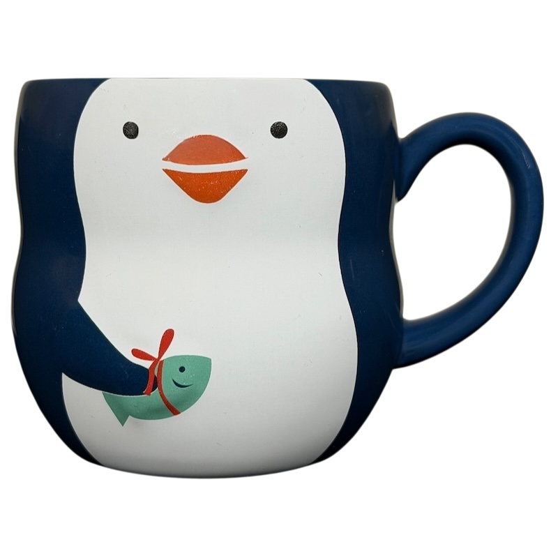Penguin Holding Fish Sculpted Mug Caribou Coffee