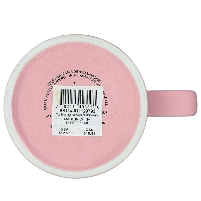 Debossed Hearts 12 oz Pink Mug 2022 Starbucks