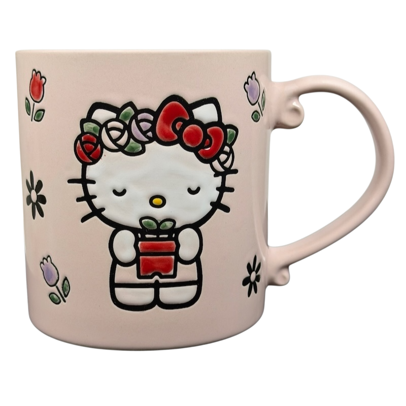 Hello Kitty Floral Crown Polka Interior Mug Sanrio Blue Sky