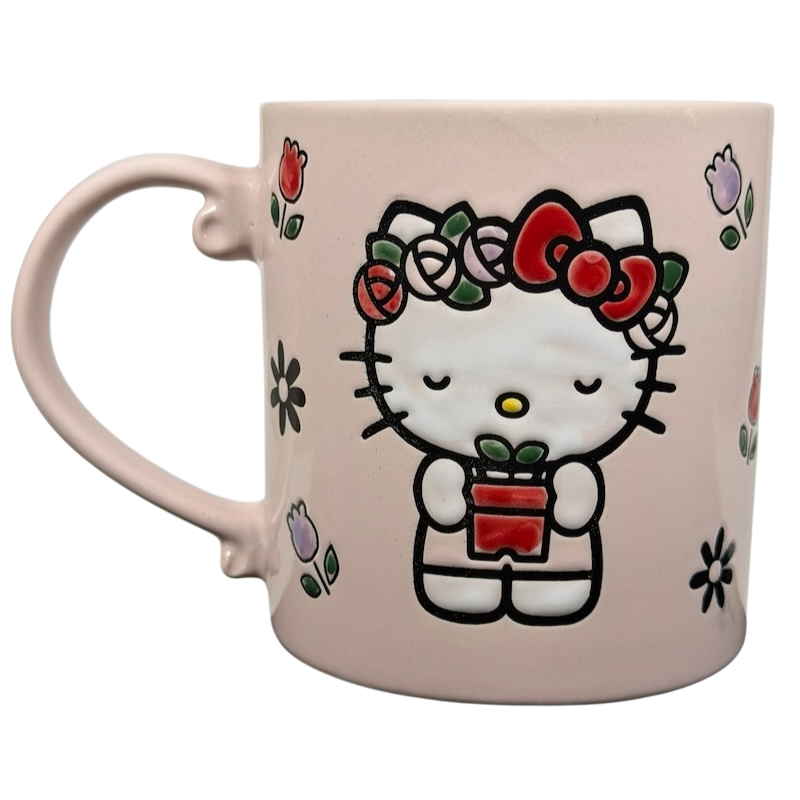 Hello Kitty Floral Crown Polka Interior Mug Sanrio Blue Sky