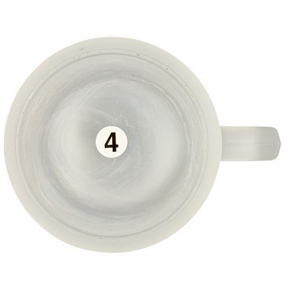 Top view of the Pebble Beach 100th U.S. Open 2000 Commemorative Frosted Glass Mug showing the interior design